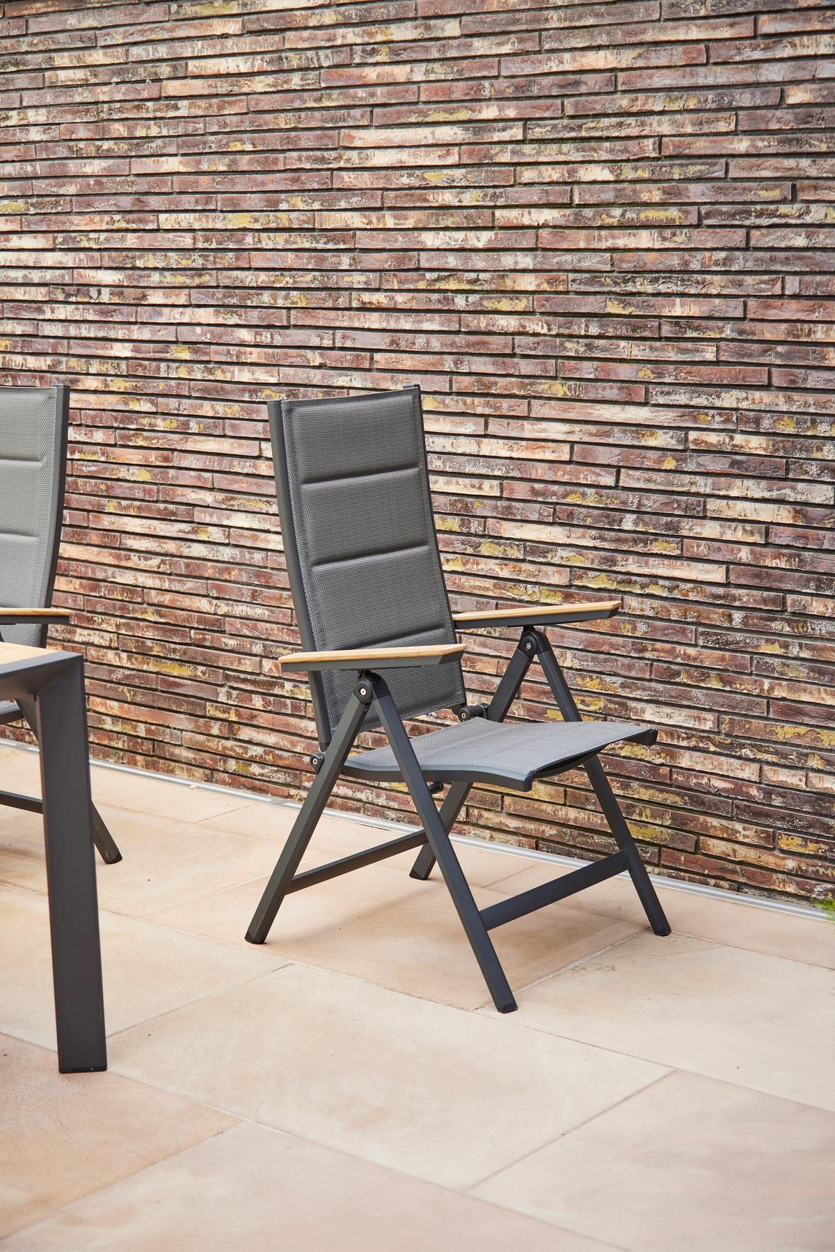 Gartensessel Klappbar Aluminium, Kunststoff - Anthrazit, KONVENTIONELL, Holz/Kunststoff (59/110/68cm) - Siena Garden