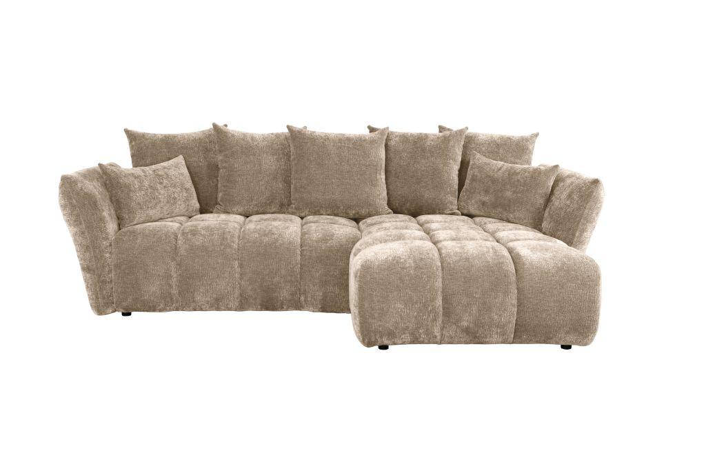 Univerzálna sedačka CAMMELLIO, sivohnedá ženilka, 7 vankúšov - čierna/taupe, Modern, textil (296/189cm) - Mömax