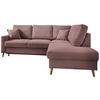 Ecksofa mit Schlaffunktion Valentina mit Kissen Rosa - Rosa/Naturfarben, KONVENTIONELL, Textil (230/200cm) - P & B