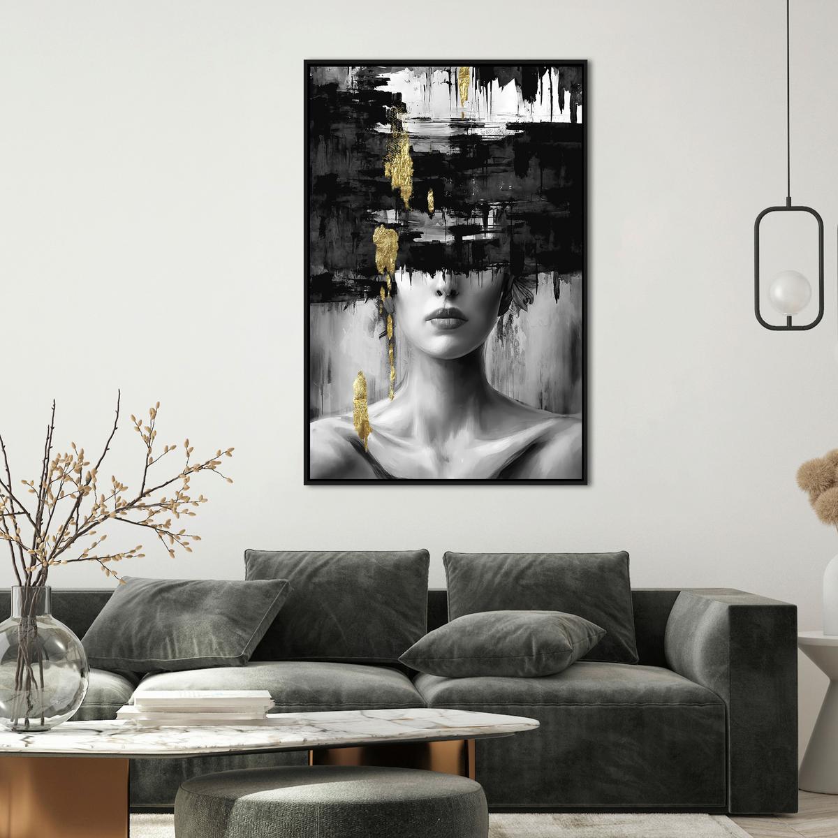 Obraz na plátně 60/90 cm - bílá/černá, Moderní, kompozitní dřevo/textil (60/90cm) - Mömax