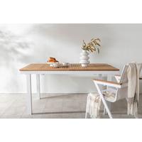 Gartentisch Panama - Weiß, KONVENTIONELL, Holz/Metall (160/90/75cm) - Gardenson