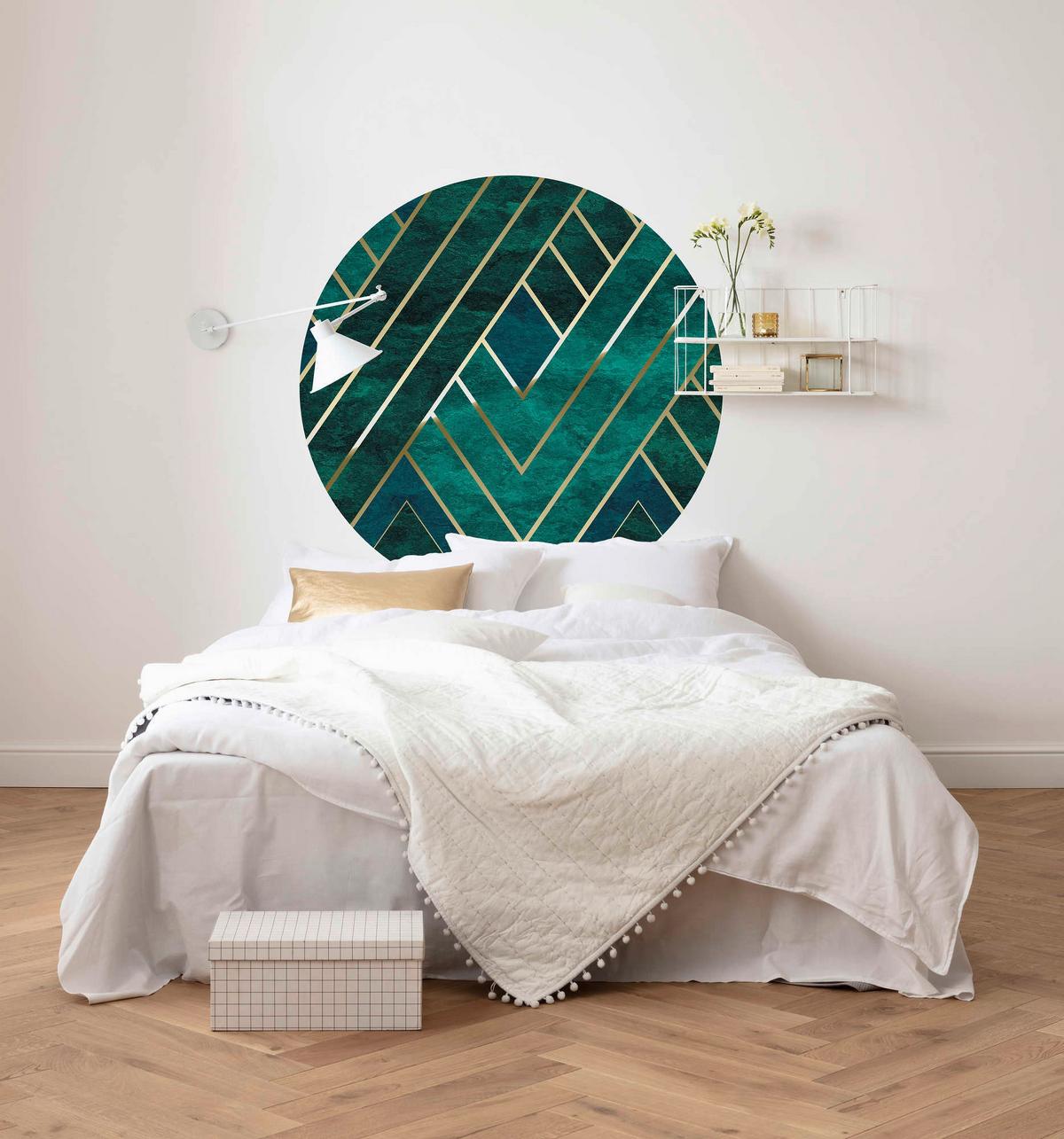Fototapete Jade - Goldfarben/Grün, Trend, Papier (125cm) - Komar