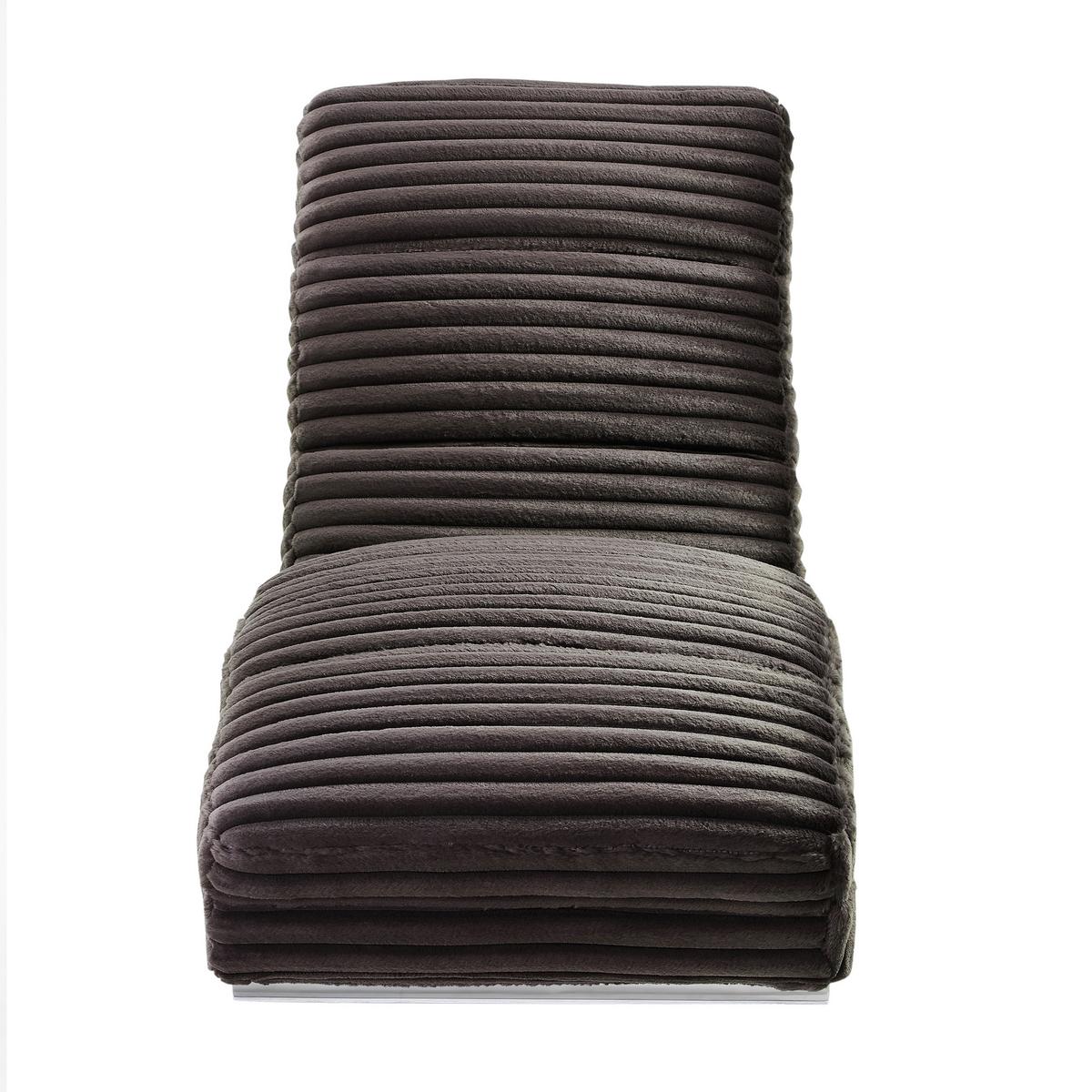 Relaxliege Chaiselongue, Schwarz B: 170cm - Chromfarben/Schwarz, MODERN, Textil (170/82/60cm) - Livetastic