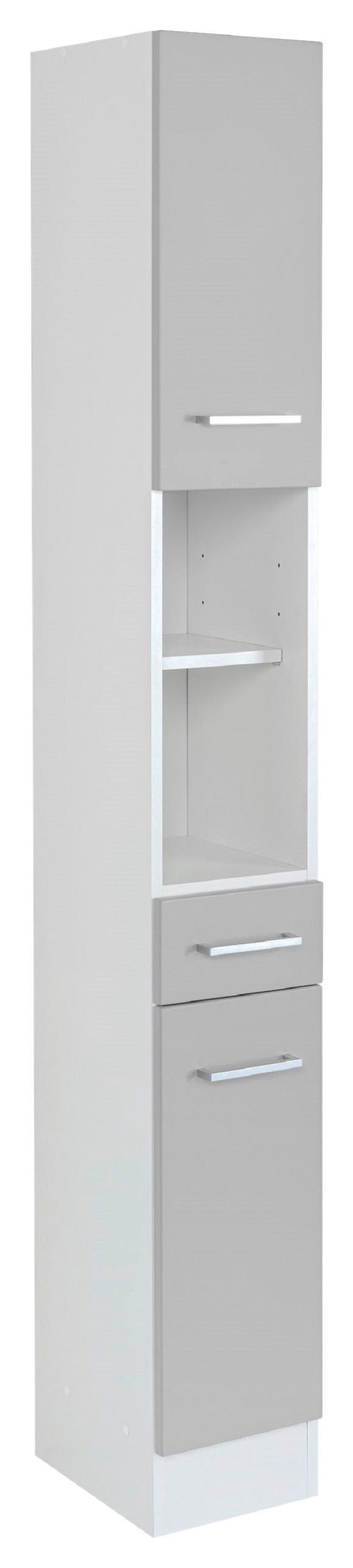 Hochschrank Riga Hellgrau/weiß B: 25 Cm - Hellgrau/Weiß, MODERN, Holzwerkstoff (25/190/35cm) - Held