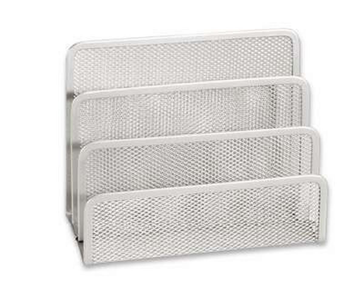 Stojan na noviny MESH - barvy stříbra, Moderní, kov (17,5/8,2/13,5cm) - Homezone