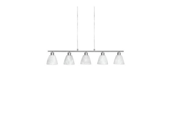 Hängeleuchte Renate - Weiß/Nickelfarben, KONVENTIONELL, Glas/Metall (93cm) - Ombra Hängeleuchte Renate - Weiß/Nickelfarben, KONVENTIONELL, Glas/Metall (93cm) - Ombra