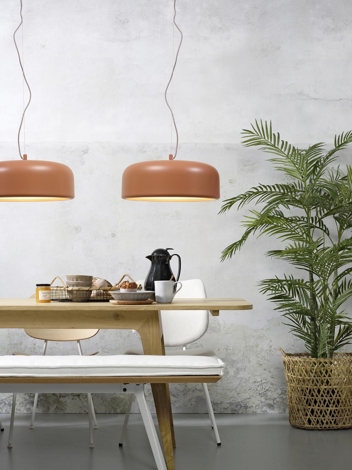 Hängeleuchte Marseille H: 176 cm höhenverstellbar - Terracotta, Design, Metall (47/176/23cm) - It's about Romi