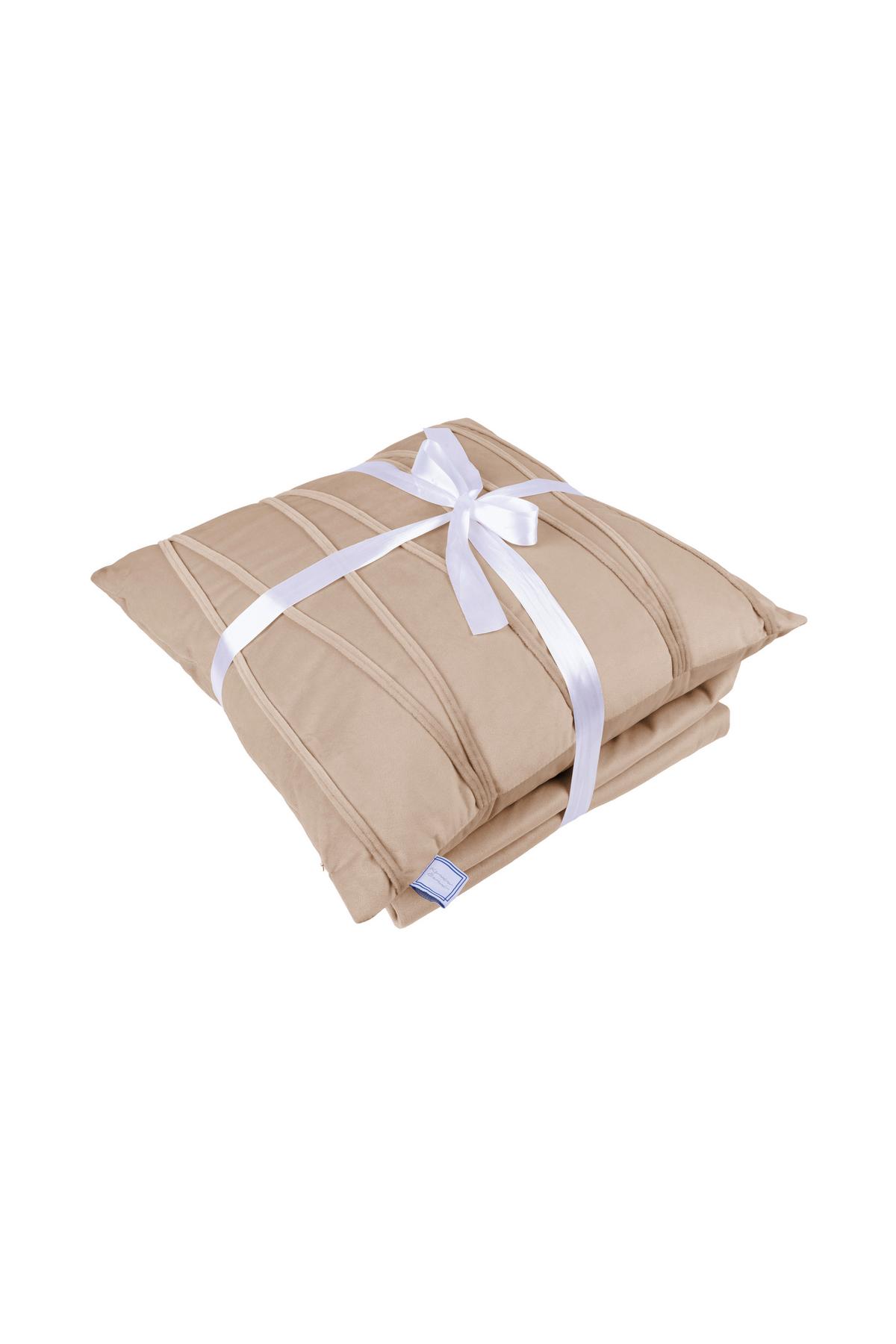Zierkissen Paulina 125 2er-set Champagner B. 130 Cm - Champagner, KONVENTIONELL, Textil (130/170/17cm)