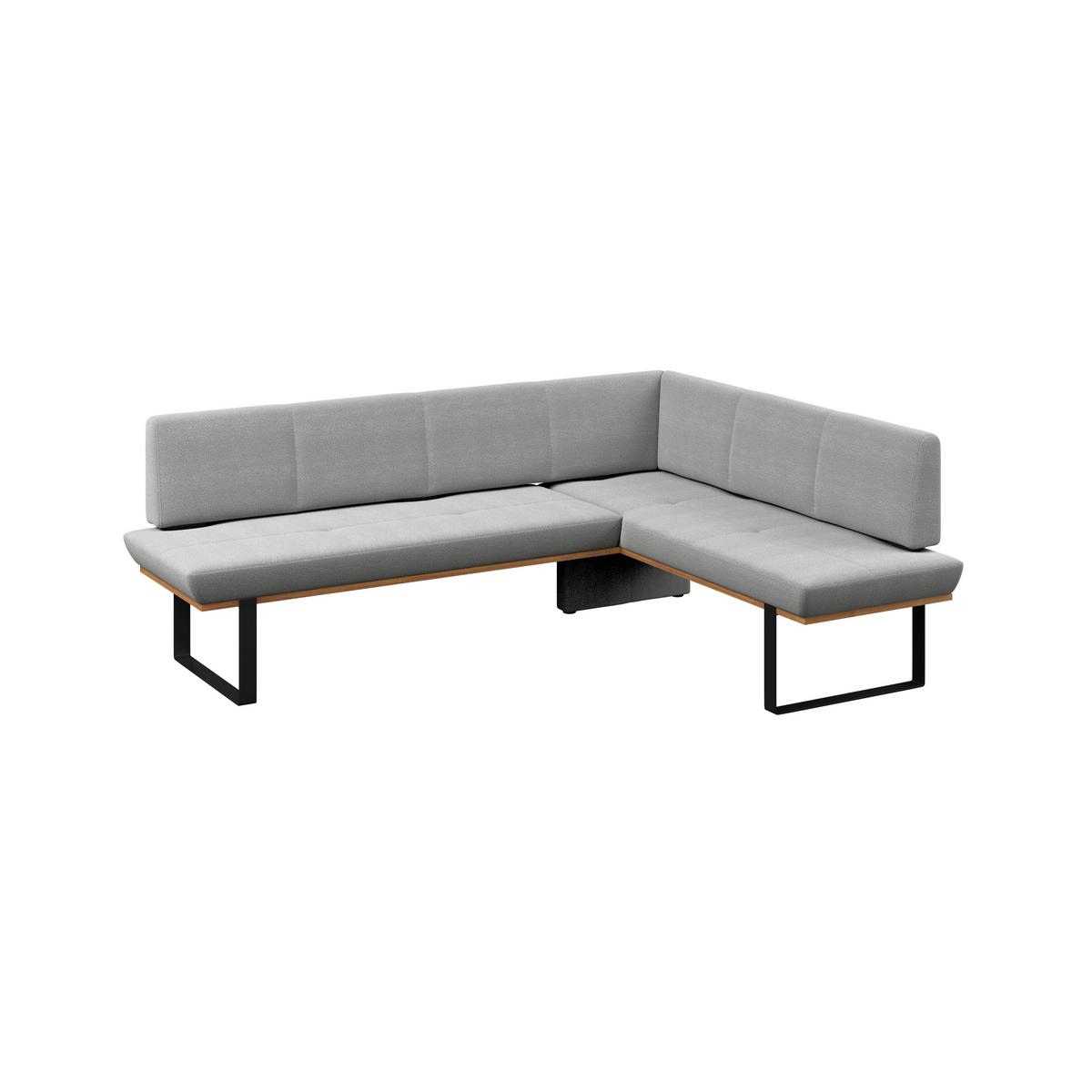 Eckbank Tristan Webstoff hellgrau, S:225x175cm - Hellgrau/Schwarz, MODERN, Holz/Textil (225/175cm) - James Wood