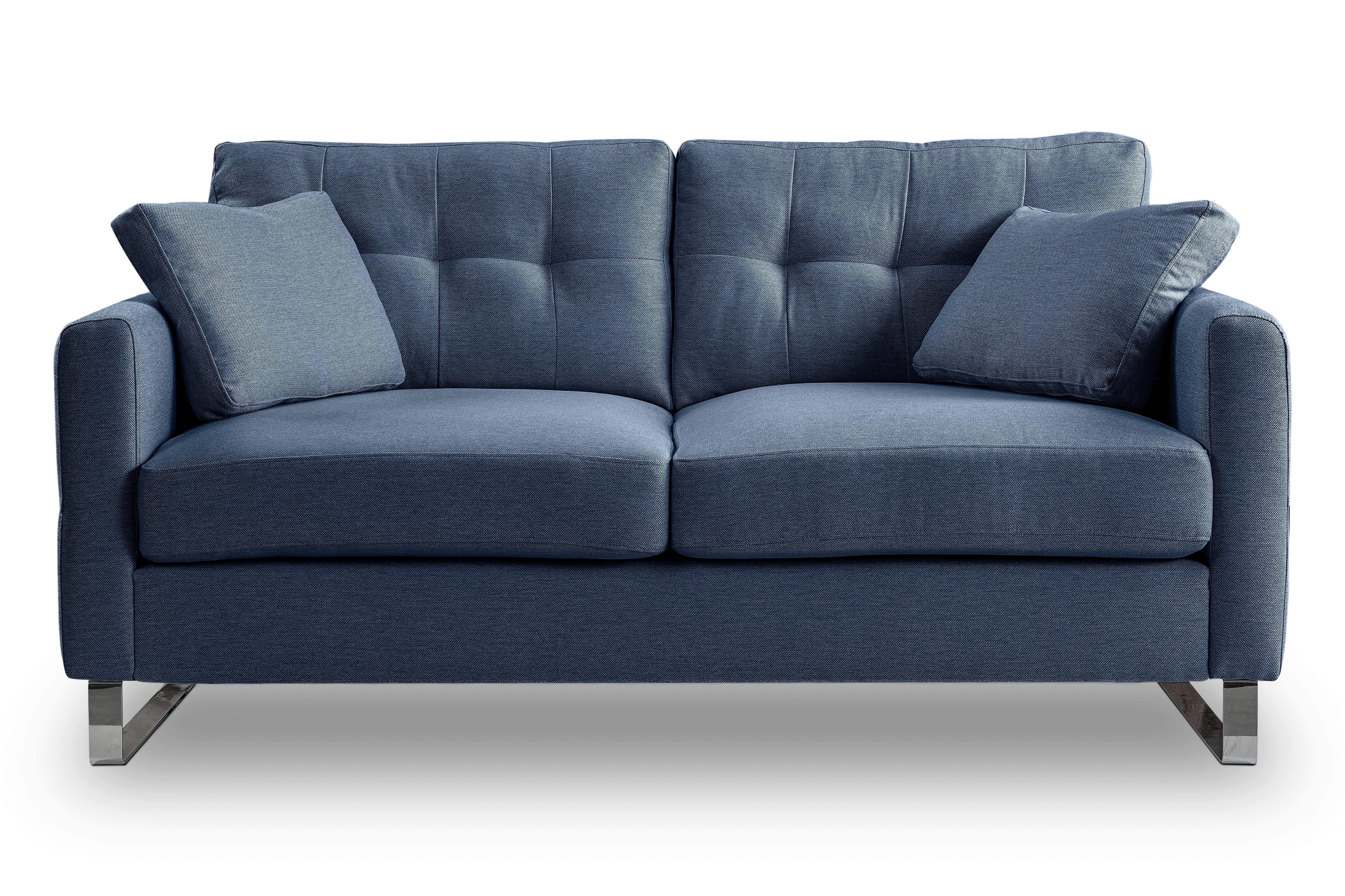 2-sitzer-sofa Hera Dunkelblau B: 172cm - Chromfarben/Dunkelblau, Basics, Holz/Textil (172/92/94cm) - MID.YOU