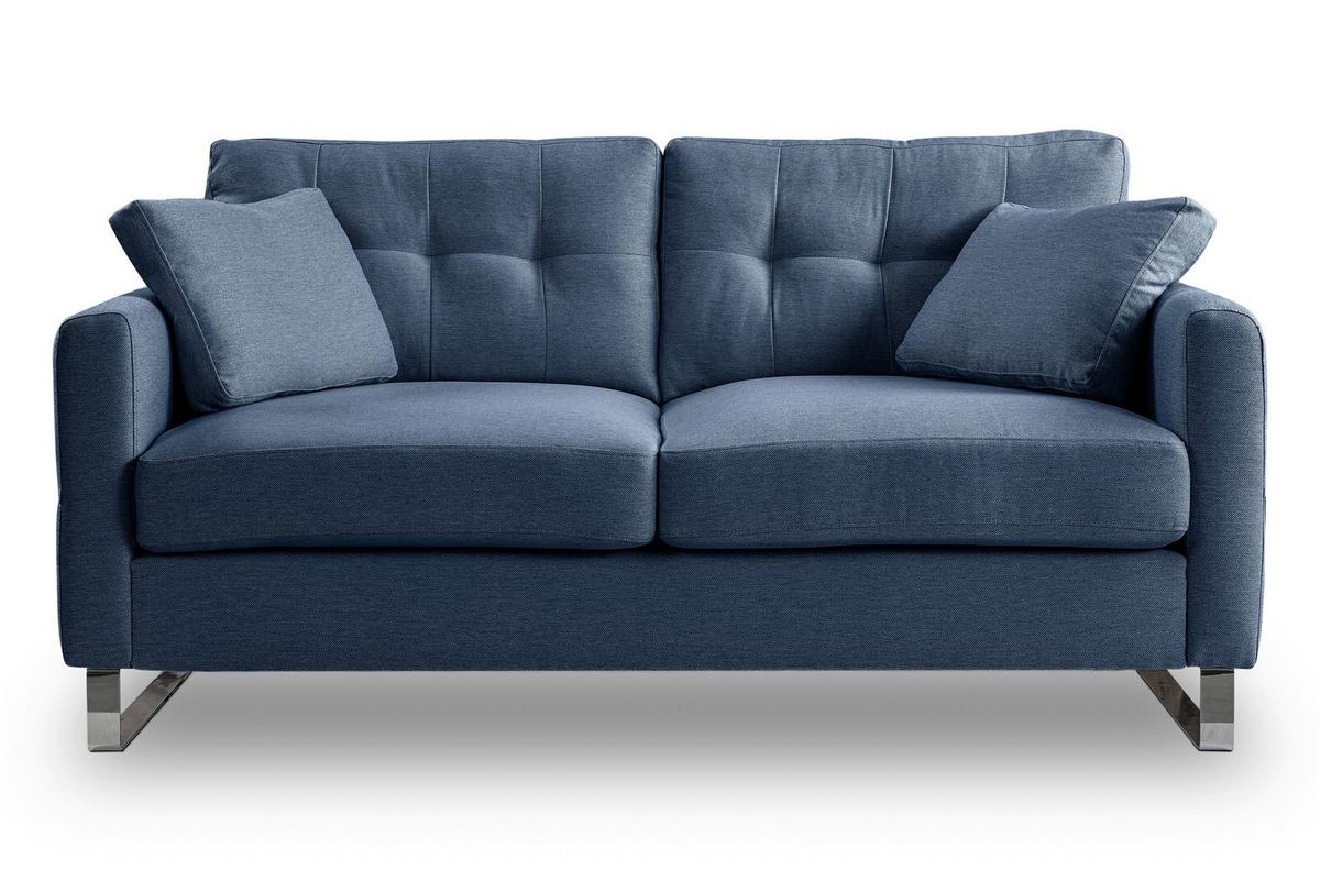 2-Sitzer-Sofa Hera Dunkelblau B: 172cm - Chromfarben/Dunkelblau, Basics, Holz/Textil (172/92/94cm) - MID.YOU