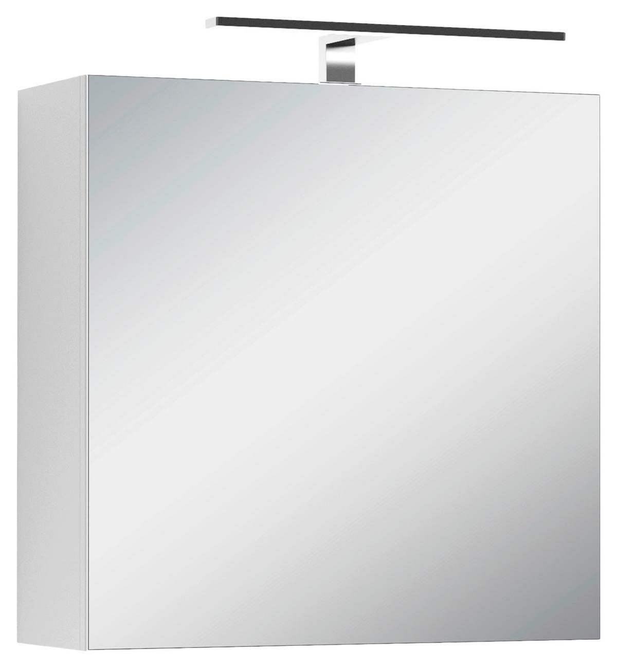 Spiegelschrank Spree B: 60cm Weiß - Weiß, MODERN, Glas/Holzwerkstoff (60/60/20cm) - MID.YOU