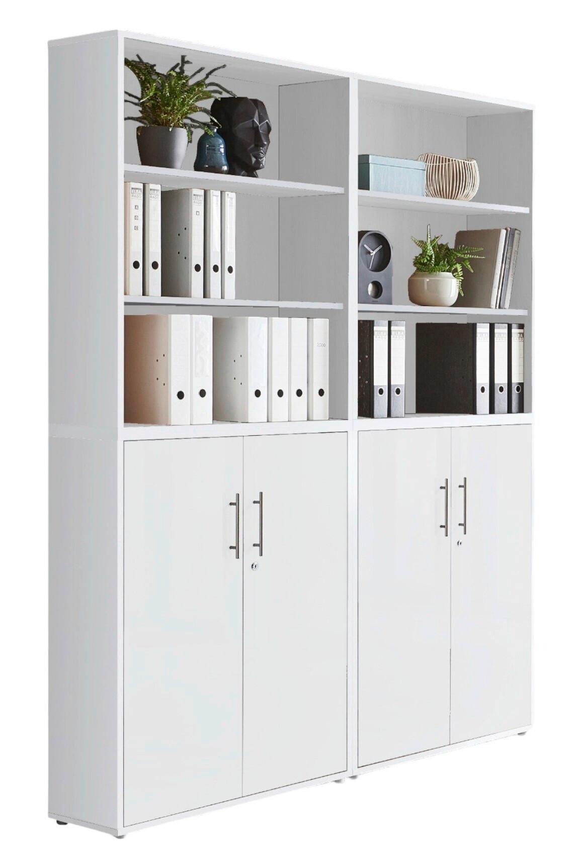 Office Edition B: 168,8 cm Weiß - Weiß, MODERN, Holzwerkstoff (168,8/227,2/33cm) - MID.YOU