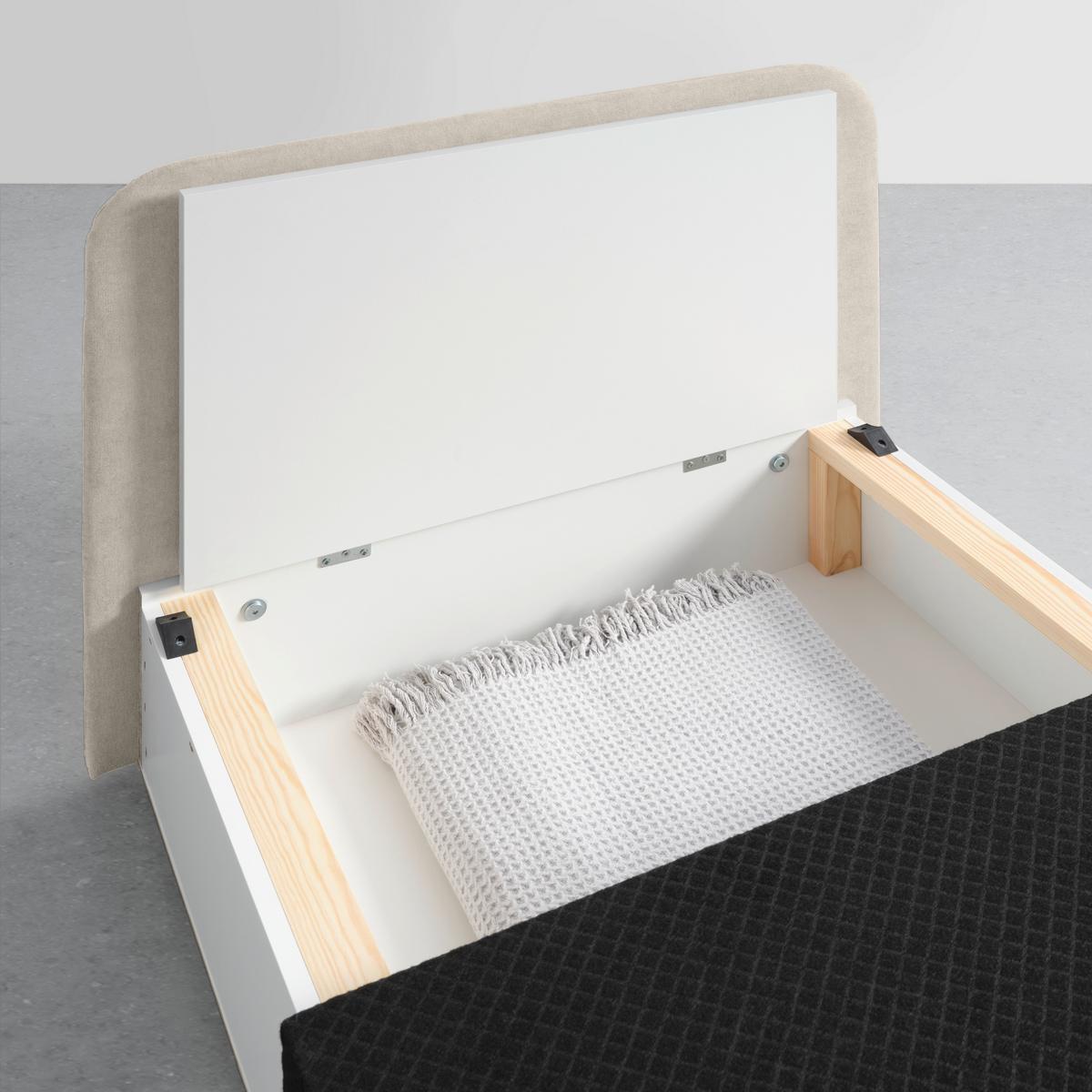 Rozkládací křeslo MODENA, béžová - černá/přírodní barvy, textil/plast (89/88/90cm) - Based