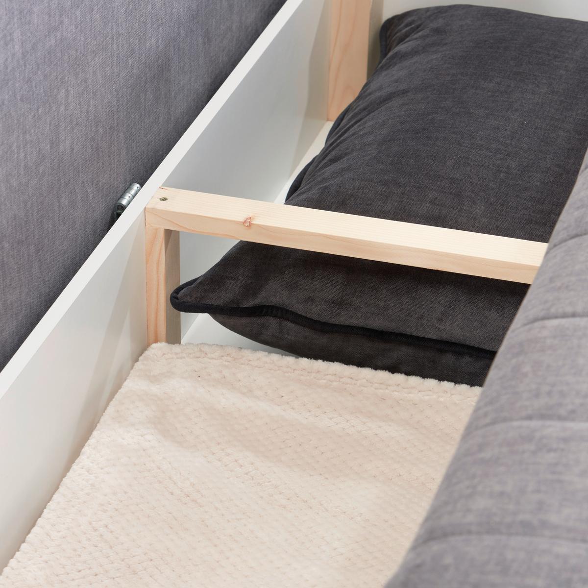Boxpring Kanapé Emily - grafitszürke, Modern, textil (202/98/75,5cm) - Ondega
