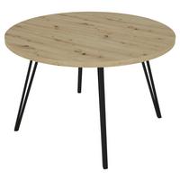 Esstisch Rund Marta 120x76cm Eiche Artisan/schwarz - Schwarz/Eiche Artisan, LIFESTYLE, Holzwerkstoff/Metall (120/120/76cm) - MID.YOU