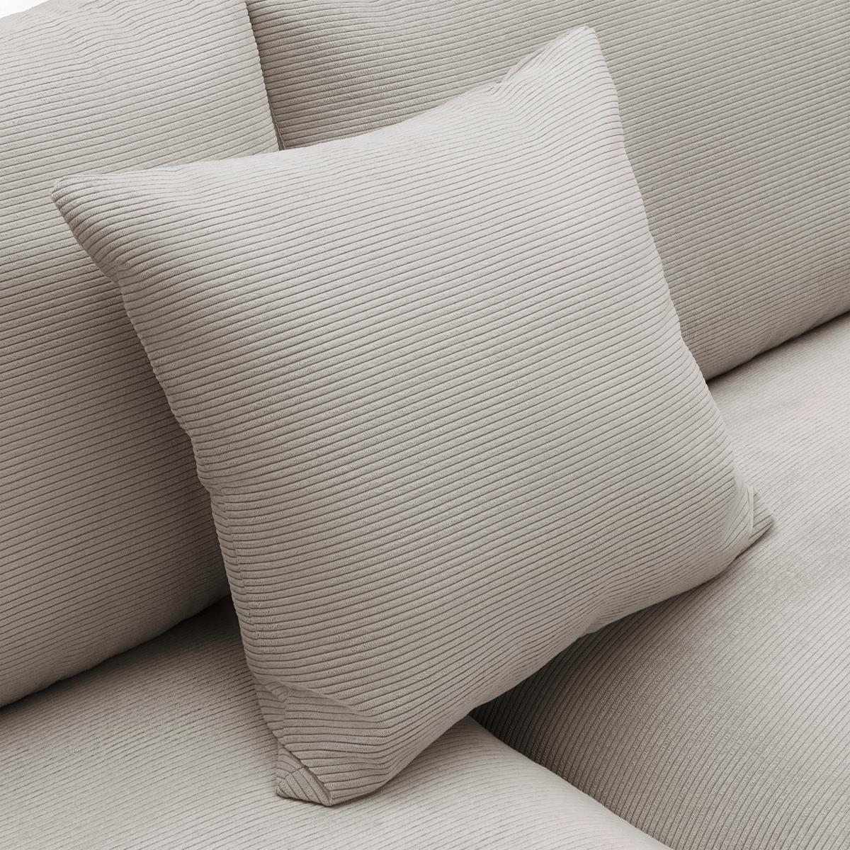 Rohová sedačka PEDRO, pravá, béžová, s vankúšmi - čierna/béžová, Modern, textil/plast (300/83/190cm) - Mömax