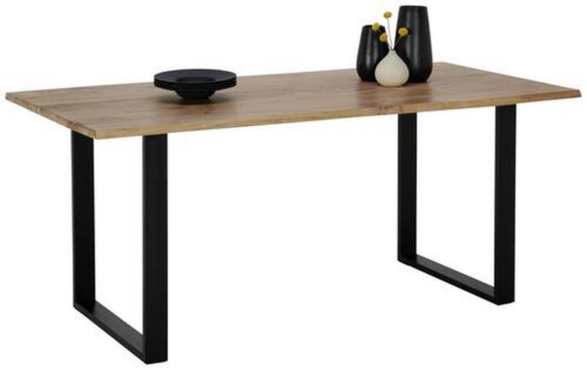 Obdĺžnikový jedálenský stôl RUNNER 200x100 cm - čierna/farba akácie, Natur, kov/drevo (200/100/76cm) - MID.YOU
