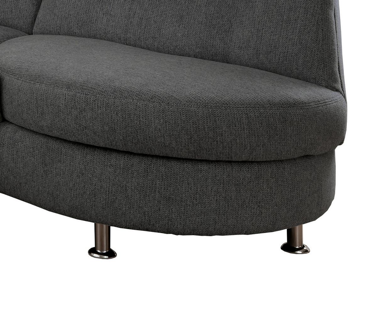 Ecksofa mit Relaxfunktion Parole Anthrazit Chenille - Chromfarben/Anthrazit, MODERN, Textil (275/236cm) - Livetastic