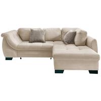Ecksofa mit Schlaffunktion Flora Beige Cord - Graubraun/Beige, Design, Textil (250/190cm) - MID.YOU