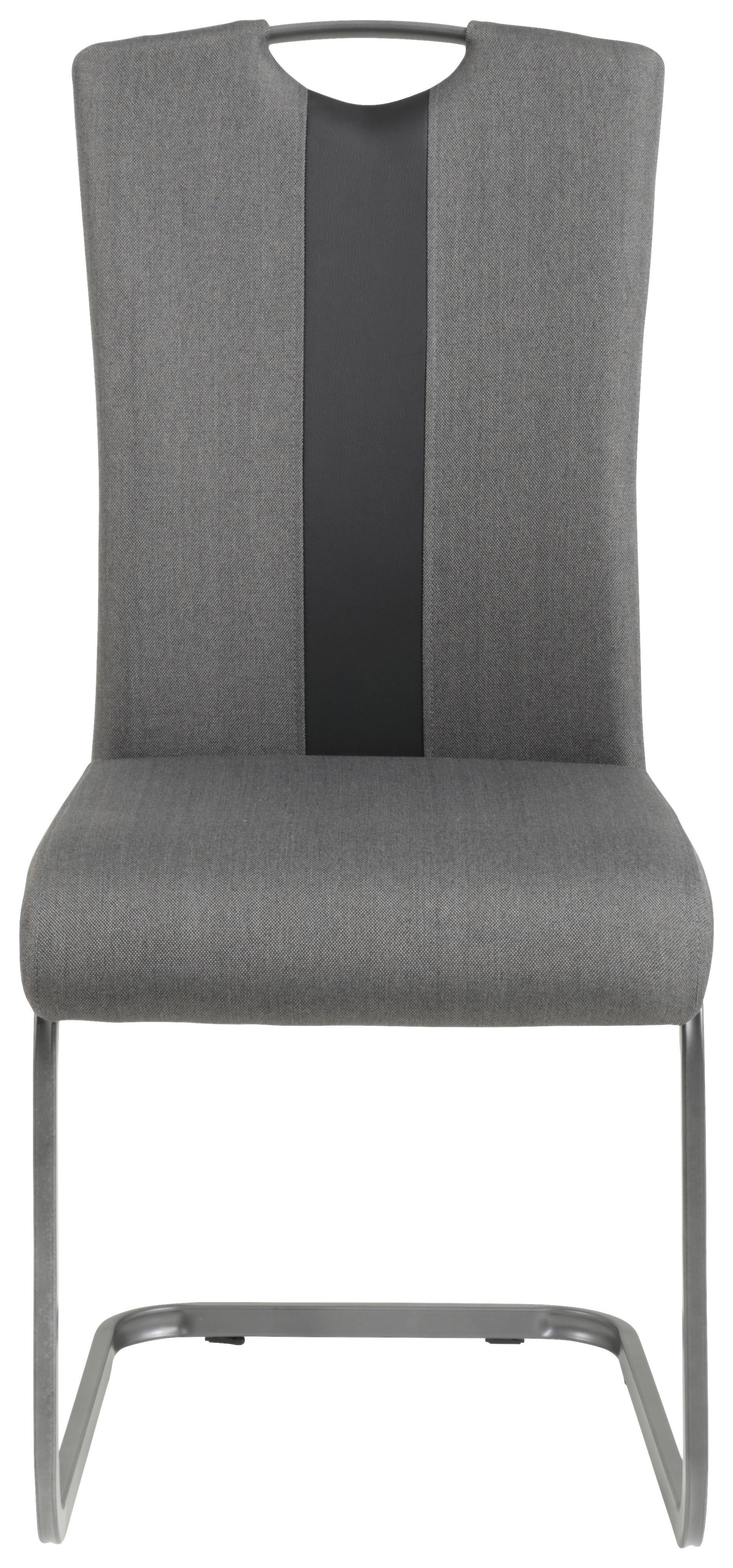 Schwingstuhl Amber Anthrazit/ Grau Gepolstert 4er-Set - Anthrazit/Grau, MODERN, Textil/Metall (43/98/56cm) - MID.YOU