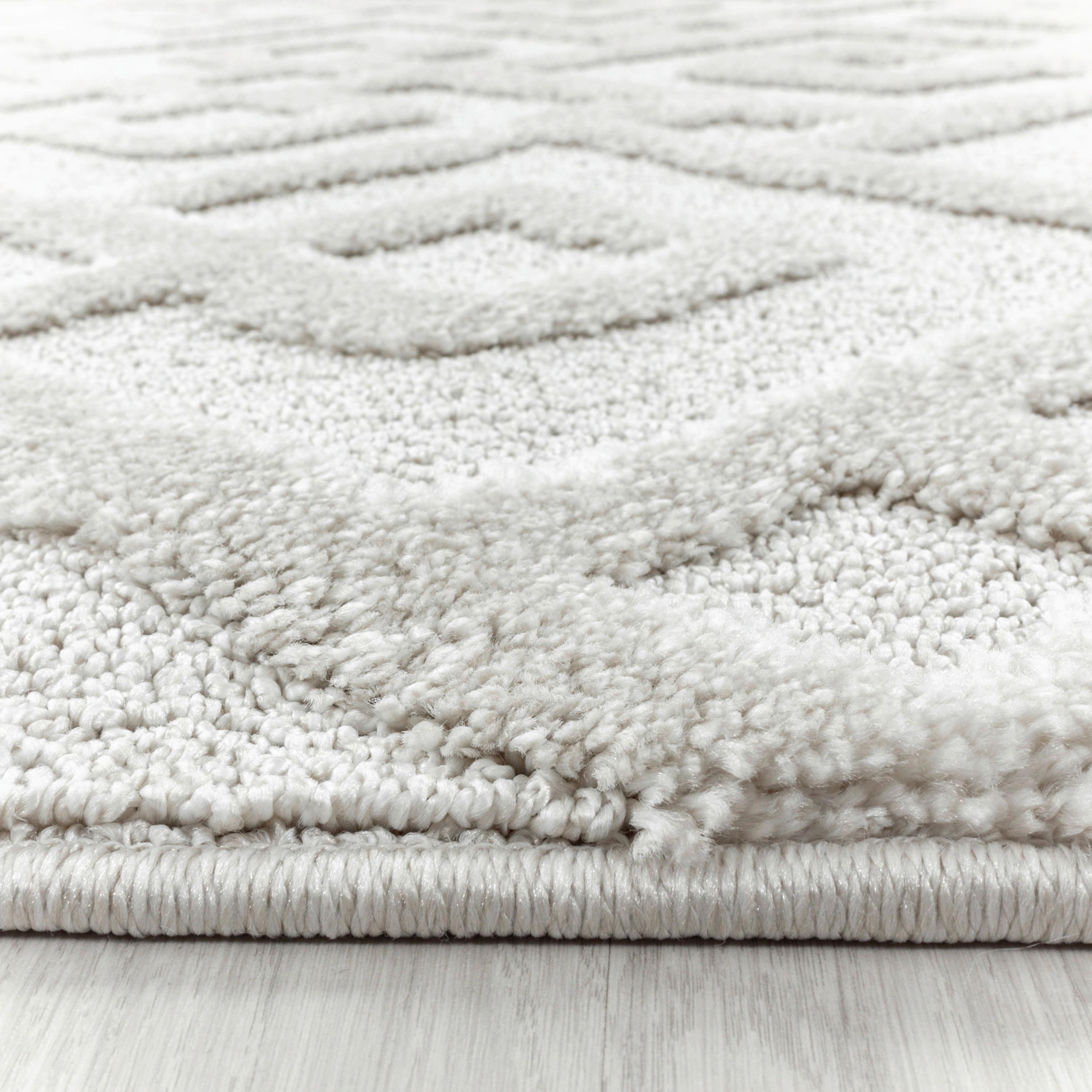 Webteppich Creme Pisa Rund ⌀ 200 cm - Creme, KONVENTIONELL, Textil (200cm)
