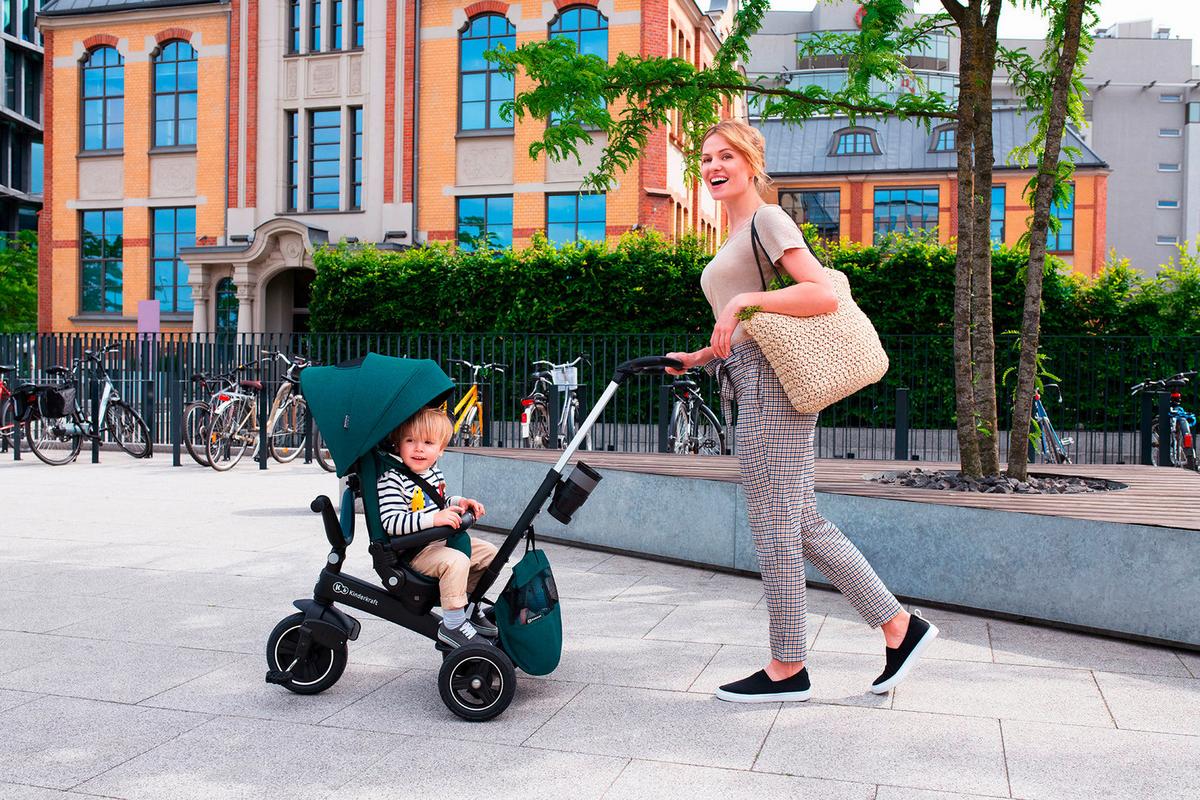 Dreirad Easytwist 5-in-1 Grau, B/h/t: 34x107x122cm - Grau, Basics, Kunststoff/Textil (34/107/122cm) - Kinderkraft