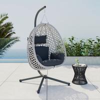 Függőfotel Tiffany - sötétszürke, Modern, műanyag/textil (94/197/68cm) - Beldano