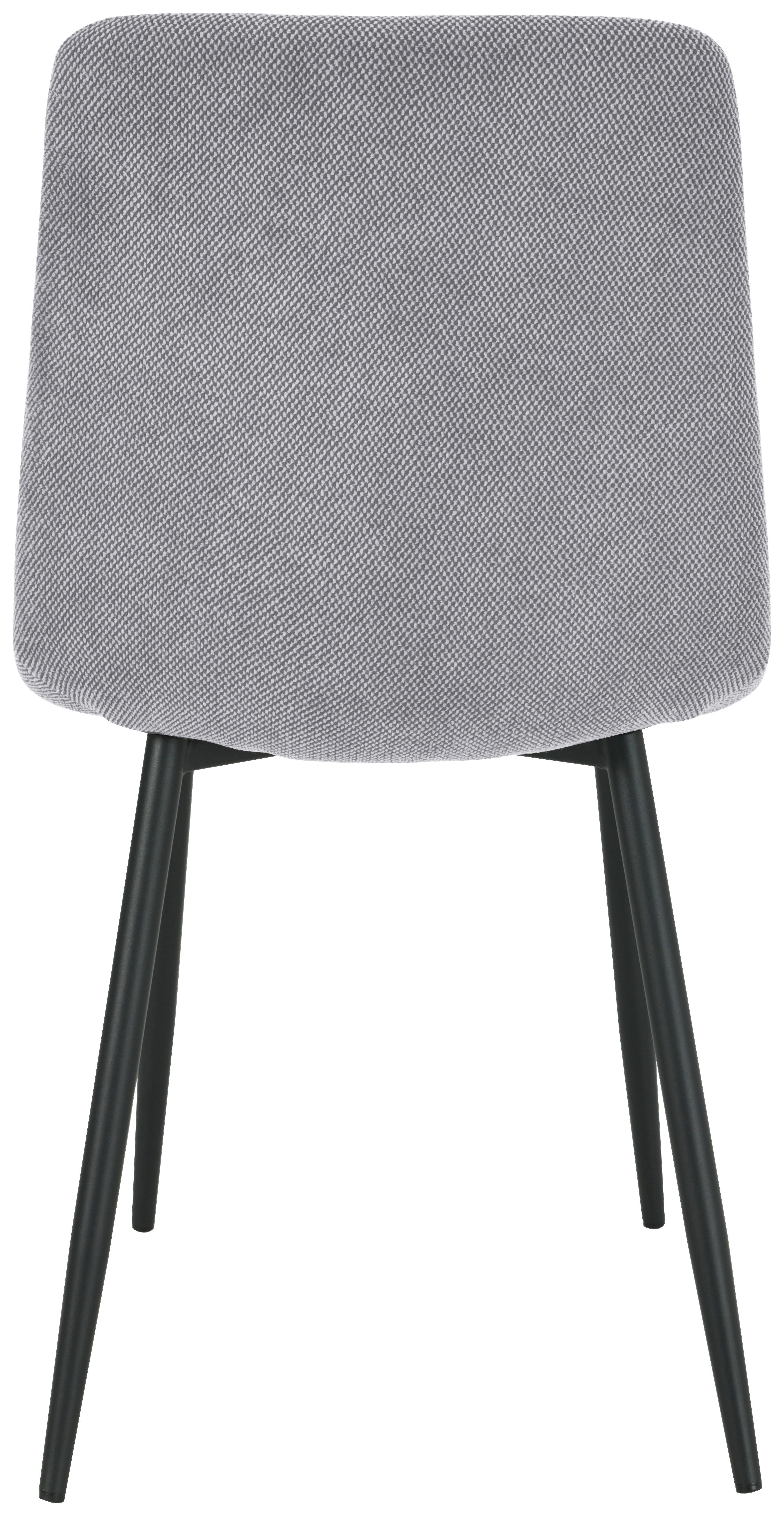 Vierfußstuhl Adea Leinenoptik Grau, B: 45 cm - Schwarz/Grau, KONVENTIONELL, Holz/Textil (45/88/55cm) - P & B