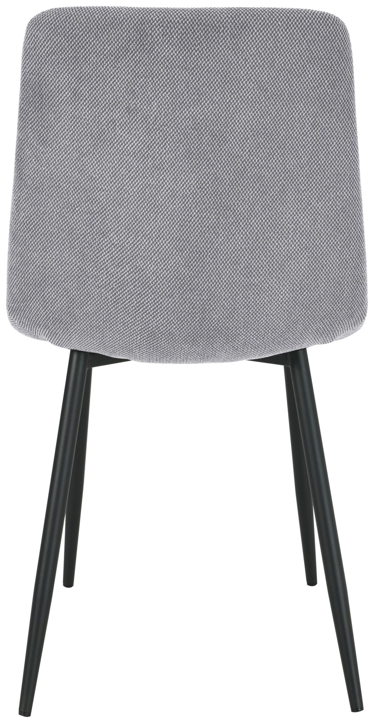 Vierfußstuhl Adea Leinenoptik Grau, B: 45 cm - Schwarz/Grau, KONVENTIONELL, Holz/Textil (45/88/55cm) - P & B