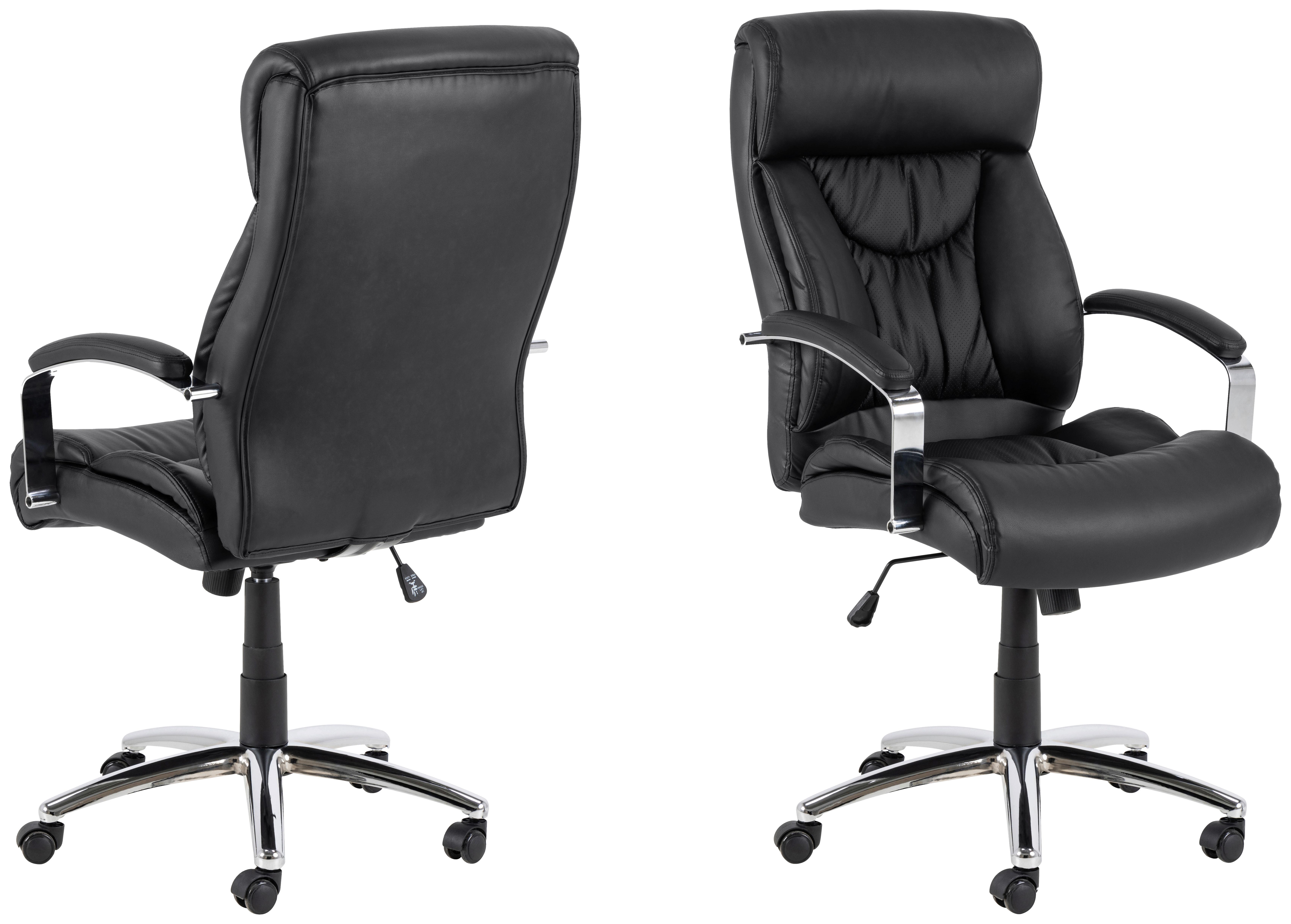 Chefsessel Benson B: 64,5 cm - Chromfarben/Schwarz, Design, Textil/Metall (64,5/120/83cm) - MID.YOU