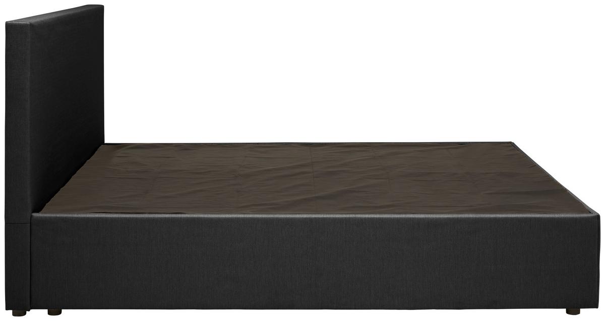 Boxspringbett mit Topper + Bettkasten 160x200 cm Carolina - Schwarz/Grau, Basics, Holz/Holzwerkstoff (160/200cm) - P & B