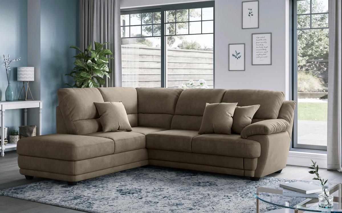 Ecksofa Nebolo Grau S. 225x245cm - Grau, Design, Textil (225/245cm) - Livetastic