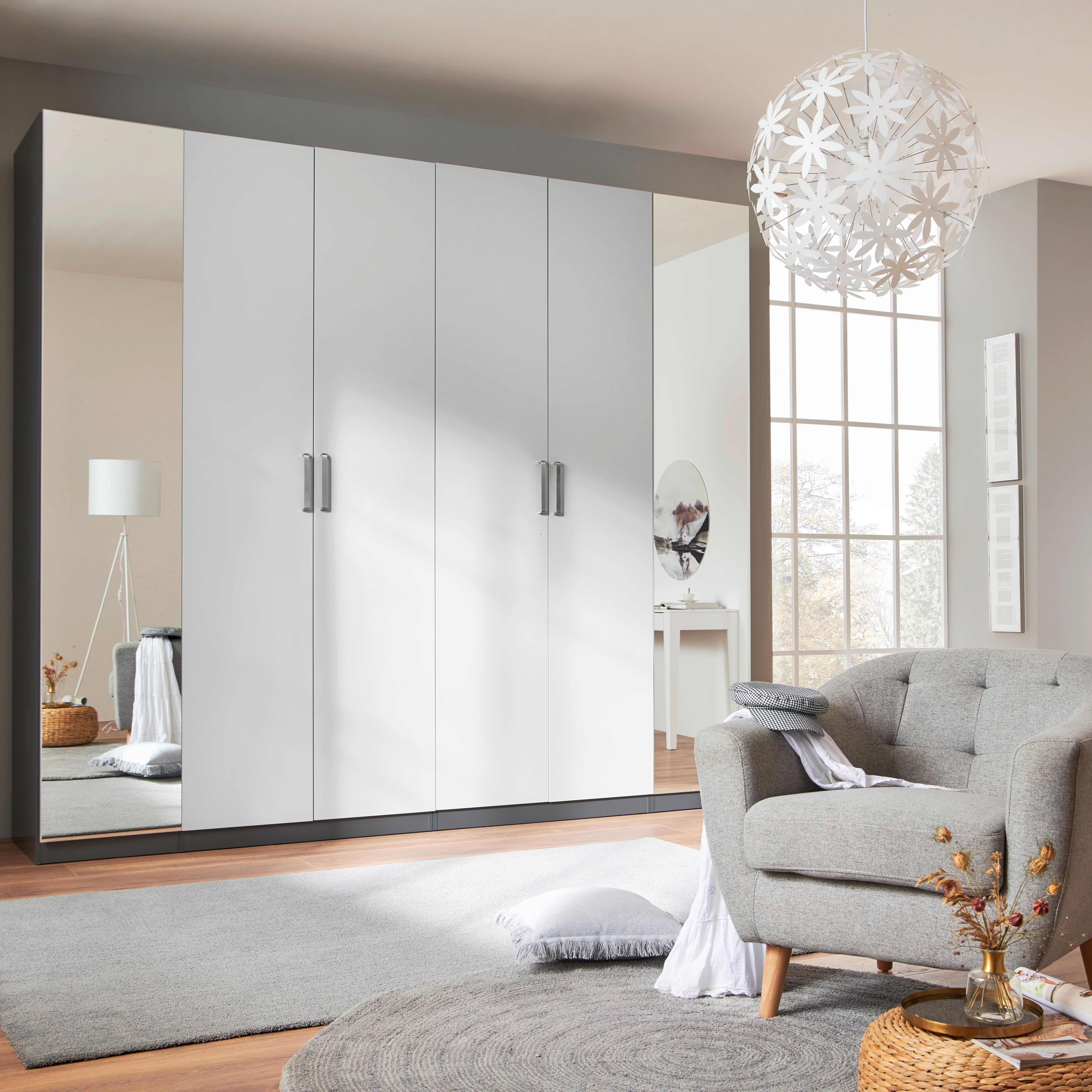 Kleiderschrank Unit - Anthrazit/Hellgrau, KONVENTIONELL, Holzwerkstoff (273/242/58cm) - Ondega