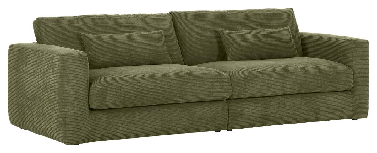 Bigsofa Manolis Dunkelgrün B: 260 Cm - Dunkelgrün/Schwarz, KONVENTIONELL, Textil (260/66/115cm) - MID.YOU