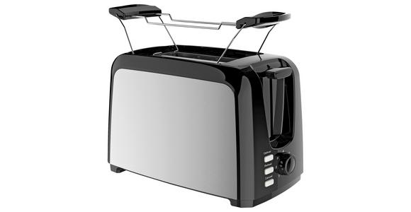 Toaster Dominik Mit Auftaufunktion + Krümellade - Edelstahlfarben/Schwarz, Basics, Kunststoff/Metall (26,5/15,6/19,9cm) - Bono