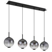 LED-Hängeleuchte Lacy Grau Schwarz Weiß L: 100 cm - Schwarz/Weiß, KONVENTIONELL, Glas/Kunststoff (100/18/120cm) - Globo