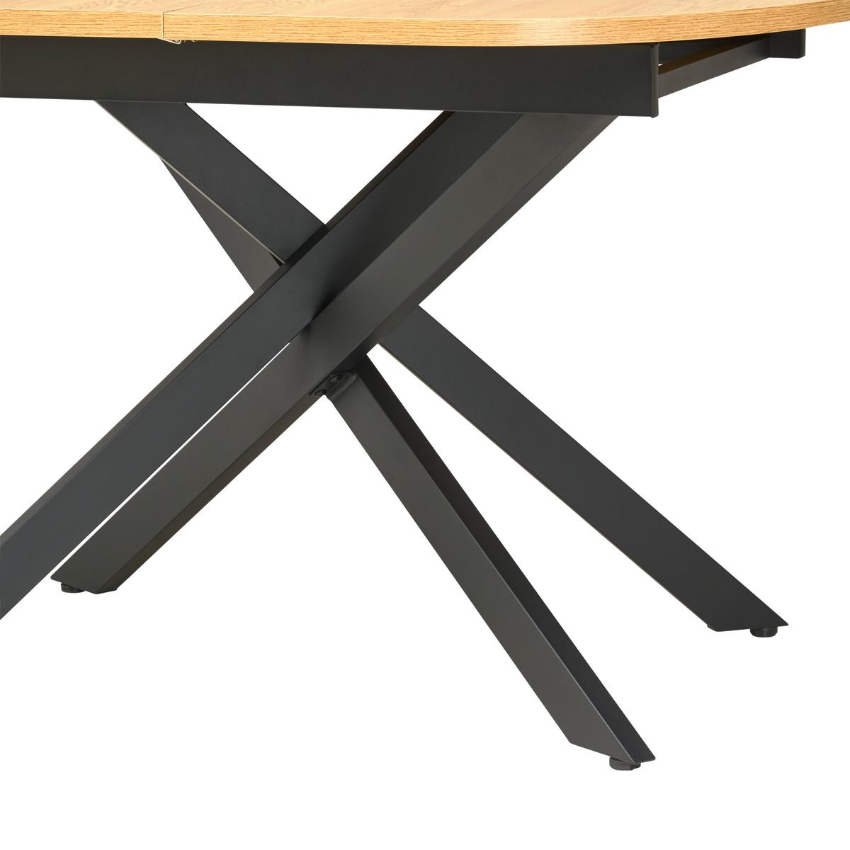 Ausziehtisch Paulo 120 Az 120-160x75x90 cm Eichefarben - Eichefarben/Schwarz, KONVENTIONELL, Holzwerkstoff/Metall (120-160/75/90cm) - MID.YOU