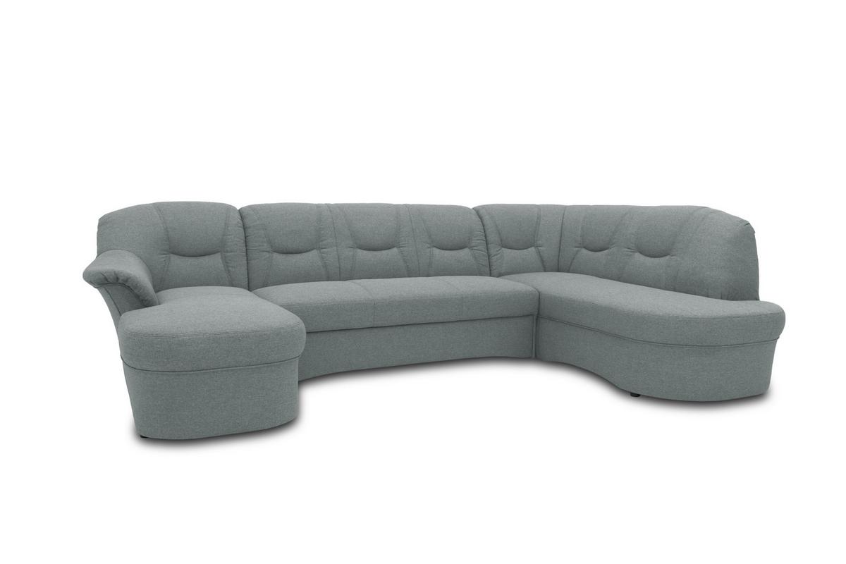 Wohnlandschaft Sarafina Grau U-Form: 146x295x180 Cm - Schwarz/Grau, KONVENTIONELL, Textil (146/295/180cm) - MID.YOU