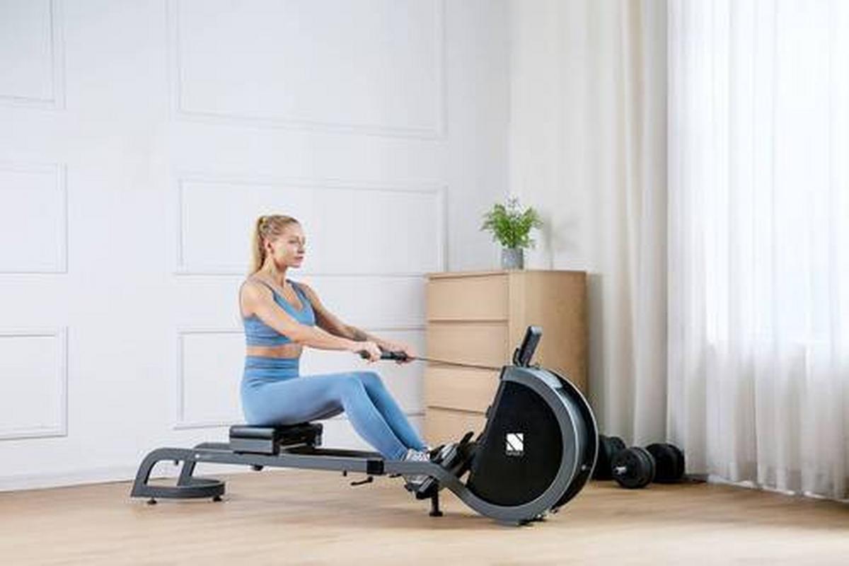 Rudergerät Rg 1000 Klappbar mit Transportrollen - Schwarz, KONVENTIONELL, Kunststoff/Metall (197,7/45/72,9cm) - Nabo