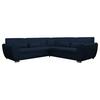 Ecksofa Delux Dunkelblau Mit Schlaffunktion Ottomane Links - Silberfarben/Dunkelblau, Design, Textil (266/266cm) - Livetastic