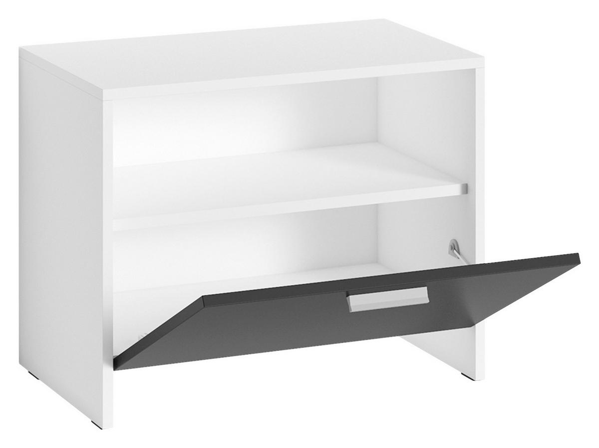 Garderobenbank Ben B: 60cm Schwarz,weiß - Schwarz/Weiß, MODERN, Holzwerkstoff (60/48/35cm) - MID.YOU