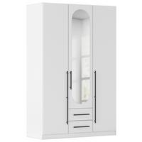 ŠATNÍ SKŘÍŇ S OTOČNÝMI DVEŘMI VELORA, šířka 136 cm - bílá/černá, Konvenční, kov/kompozitní dřevo (136/210/54cm) - Mömax