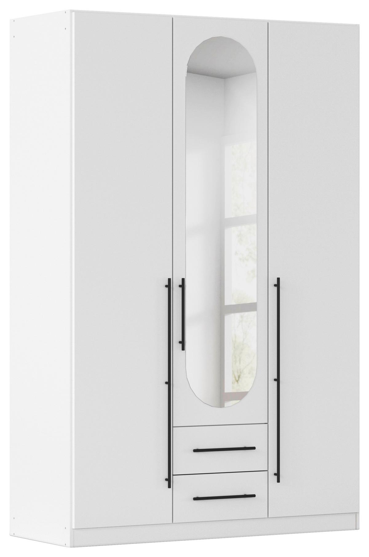 ŠATNÍ SKŘÍŇ S OTOČNÝMI DVEŘMI VELORA, šířka 136 cm - bílá/černá, Konvenční, kov/kompozitní dřevo (136/210/54cm) - Mömax