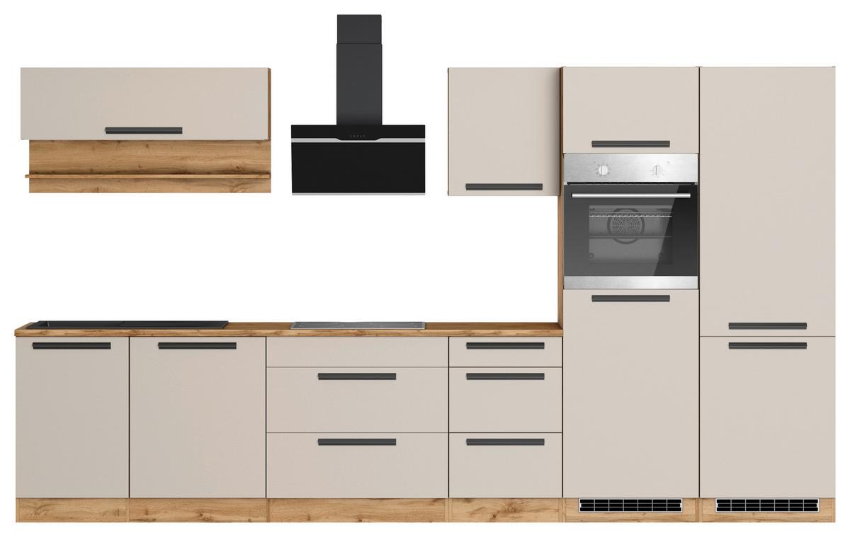 Küchenblock Aveiro Kaschmir/Eiche Wotan B: 360cm - Kaschmir/Eiche Wotan, Trend, Holzwerkstoff (360cm) - Held