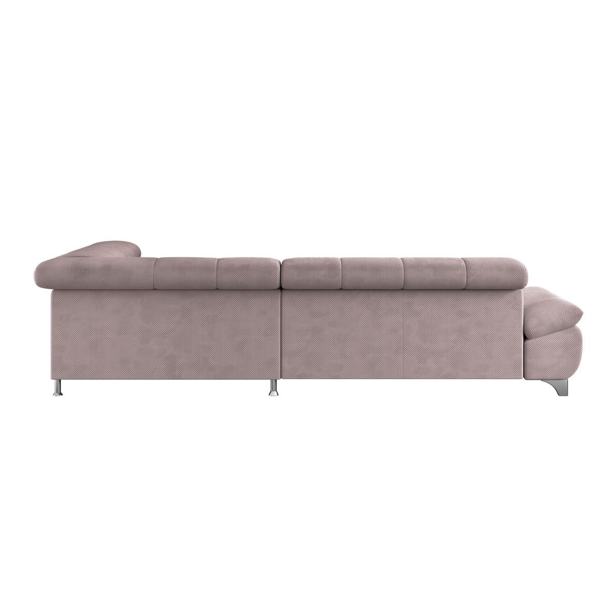 Ecksofa mit Schlaffunktion Gemini Rosa Chenille - Chromfarben/Rosa, KONVENTIONELL, Textil (312/234cm)