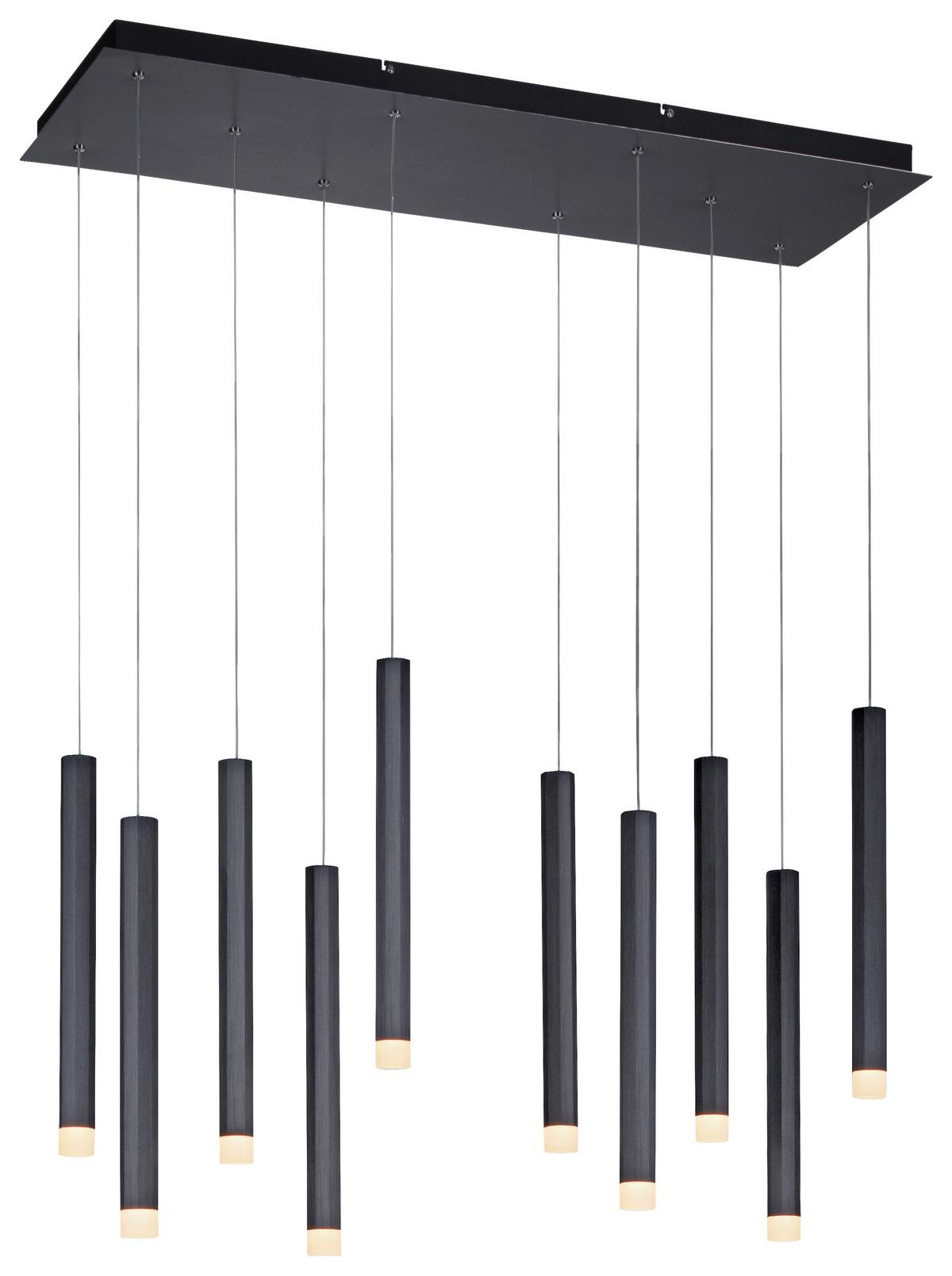LED-Hängeleuchte Bruno H: 120 cm 10-Flammig - Schwarz, Design, Kunststoff/Metall (89/30/120cm)