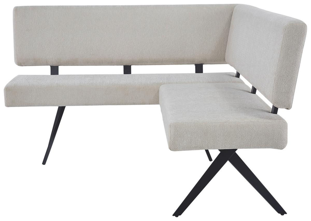 Eckbank Chios - Beige/Schwarz, KONVENTIONELL, Textil/Metall (150/190cm) - MID.YOU