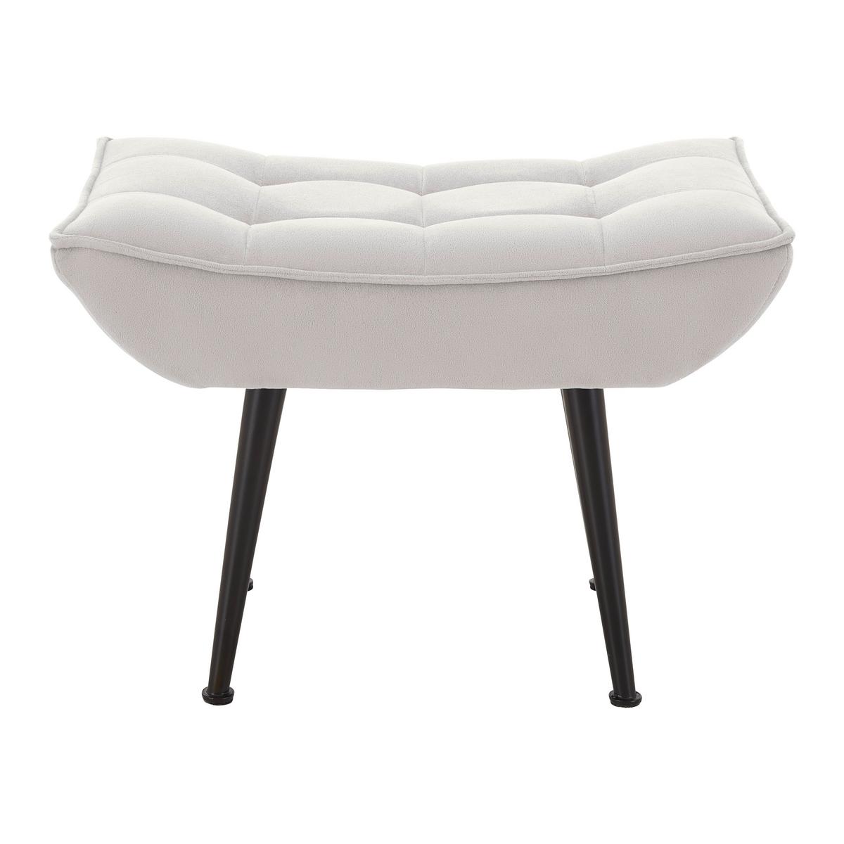Čalúnené kreslo s podnožkou TOMA, svetlosivé - čierna/svetlosivá, Modern, kov/drevo (68/95/66cm) - Bessagi Home