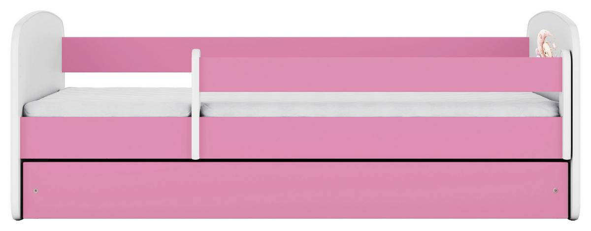 Kinder-/Juniorbett Babydreams inkl. Matratze 80x160 - Pink/Birkefarben, MODERN, Holz/Holzwerkstoff (80/160cm) - MID.YOU